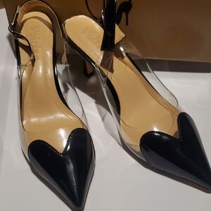Stylish Black and Clear Women's Heels